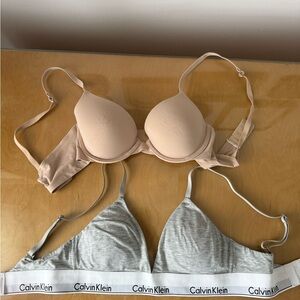 Calvin Klein Gray and Tan Bras